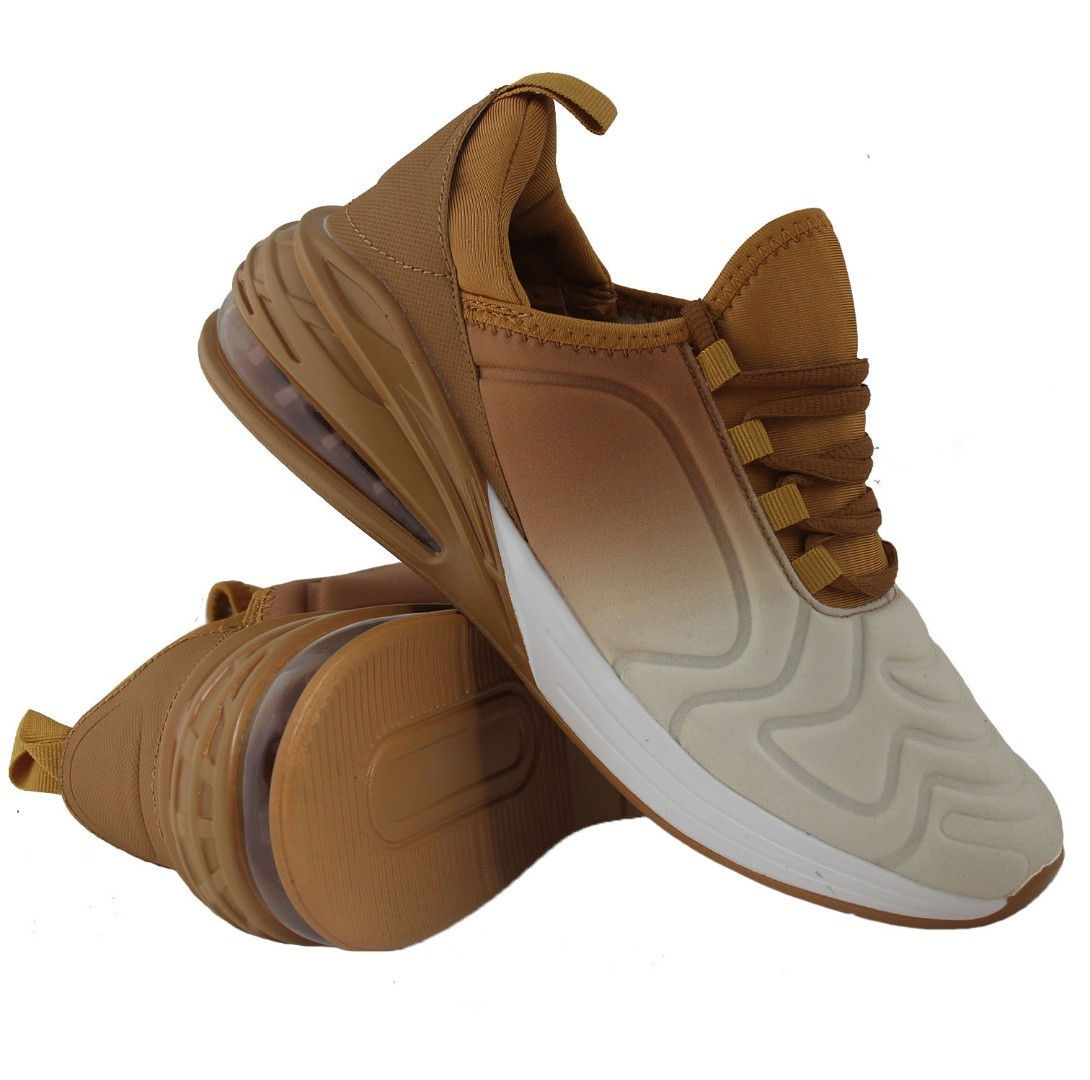 Boys Lightweight Lace Up Trainers In Tan Beige 280M