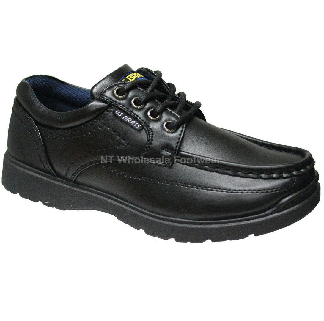 US Brass Junior Boys Lace Up School Shoes Stubby 3 US248