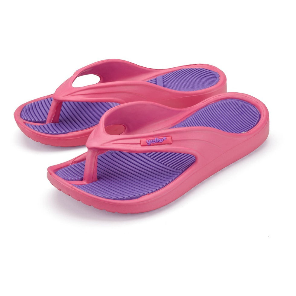 Thumbnail: YELLO INFANTS GIRLS THONG STRAP FLIP FLOPS FWR1102