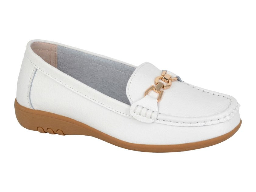 BOULEVARD X Wide Saddle Loafer White