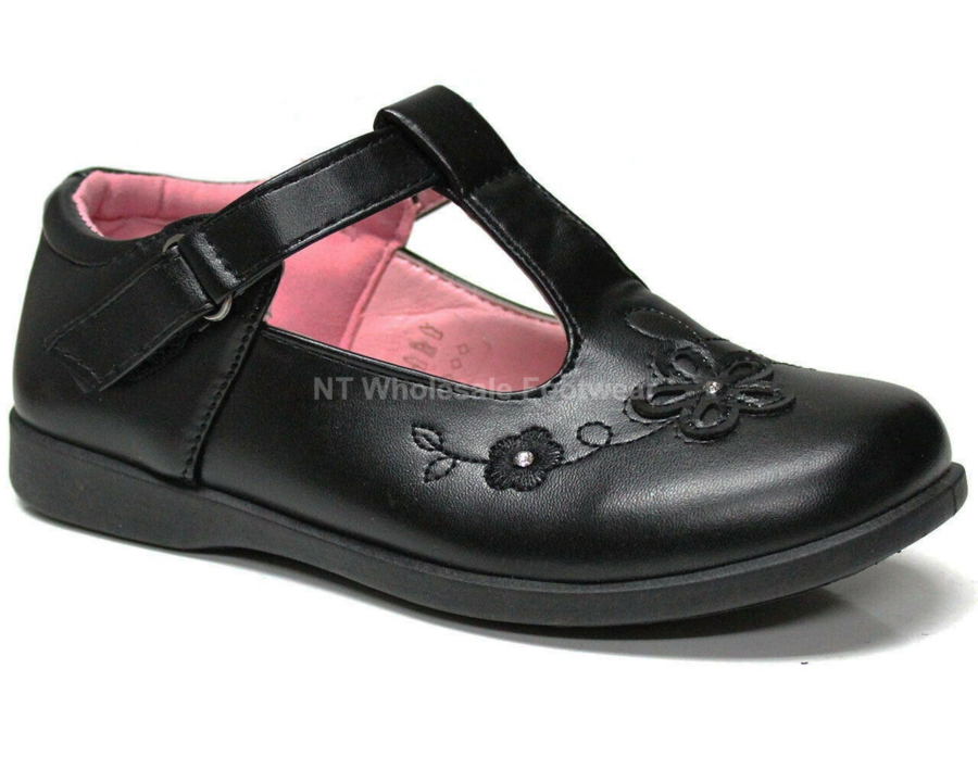US Brass Infants Girls School Shoes 4-12 Cherrie Matt