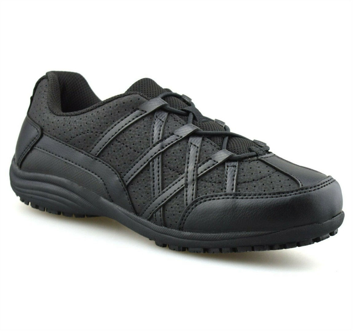 Mens safeTstep Alidra All Black Trainers With Elastic Laces & Memory Foam 15990