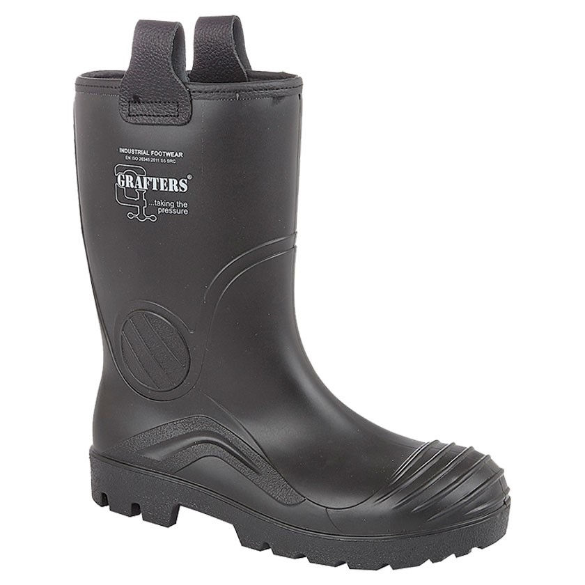 GRAFTERS Full Safety Waterproof Rigger Boot Black