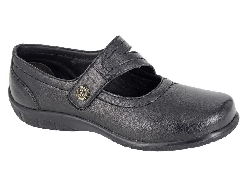 MOD COMFYS Asymmetrical Touch Fastening Bar Shoe Black