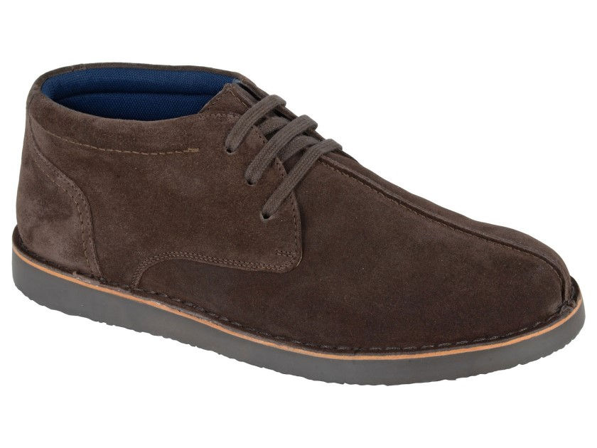 ROAMERS 3 Eyelet Desert Boot Dark Brown