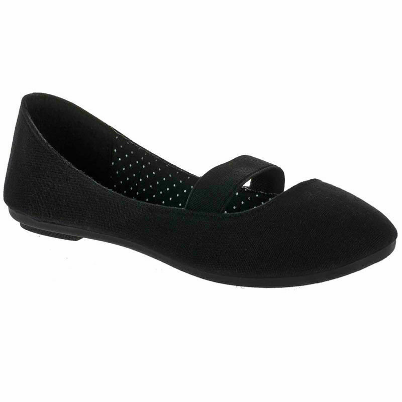 Thumbnail: Junior Girls Slip On Flat Canvas Pumps Jane 08568