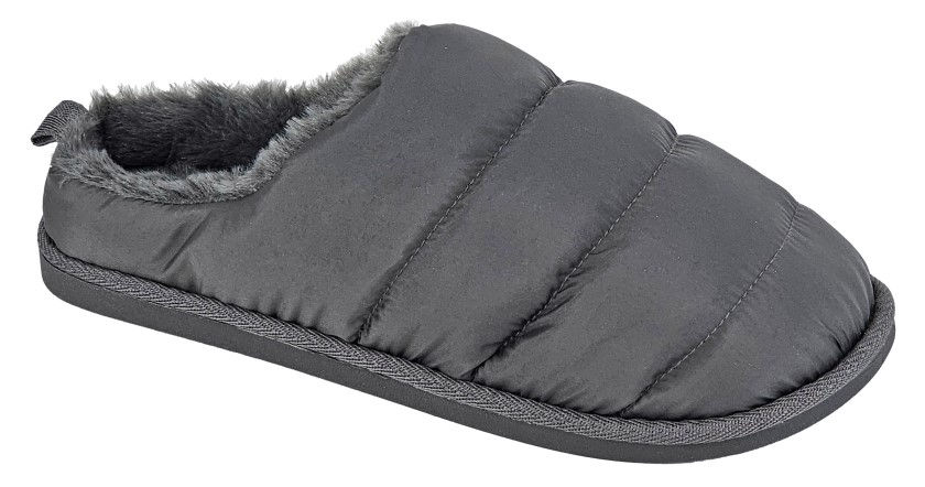 SLEEPERS Water Resistant Warmlined Mule Slipper Dark Grey