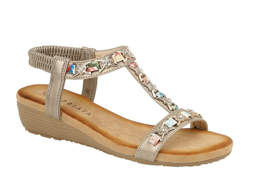 CIPRIATA Jewelled Sling Back Sandal Pewter
