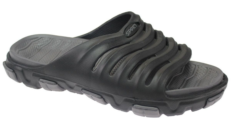 Thumbnail: Mens Open Toe Slip On Summer Sliders With A Chunky Sole 1605