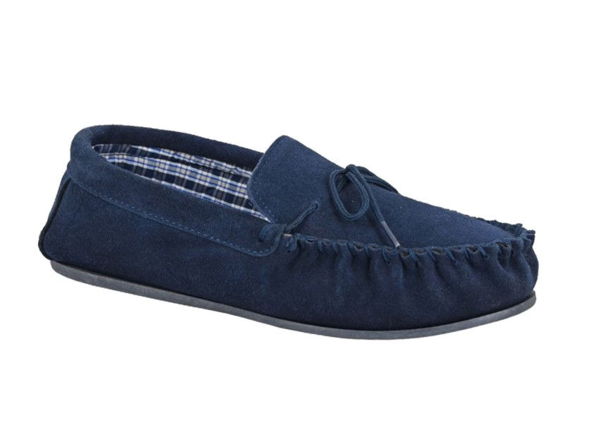 MOKKERS Moccasin Slipper Navy Blue