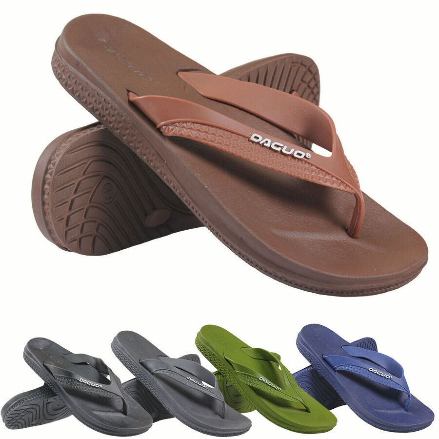 Mens Daguo Toepost Comfort Padded Flip Flops 90556