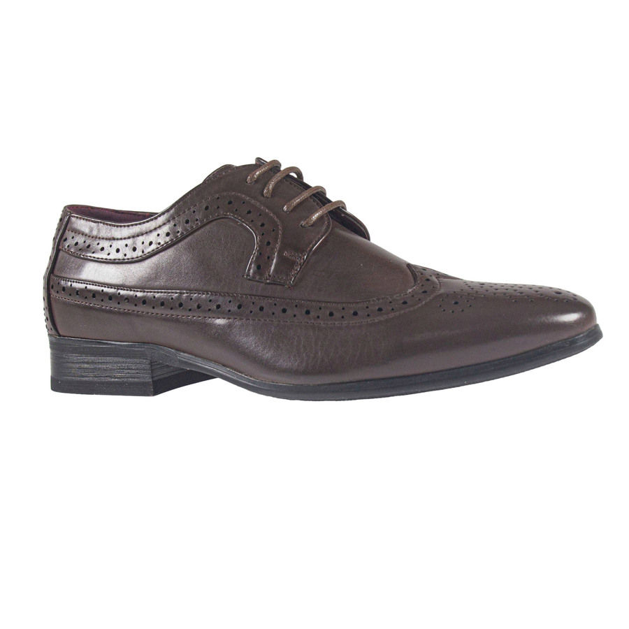 Thumbnail: Mens Longwing Brown Brogue Shoes US453SHC