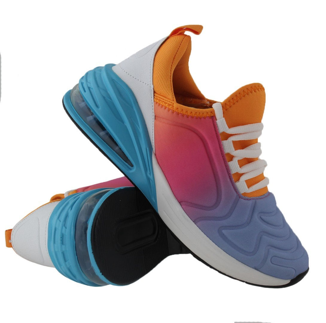 GIrls Lightweight Lace Up Trainers In Orange Purple 280G