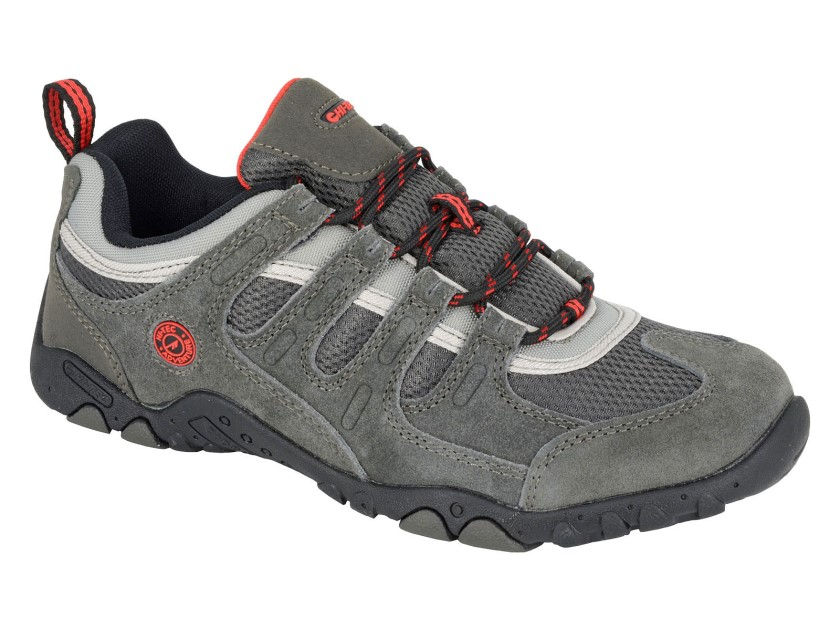 HITEC Mens Trail Shoe Charcoal Grey/Black/Red