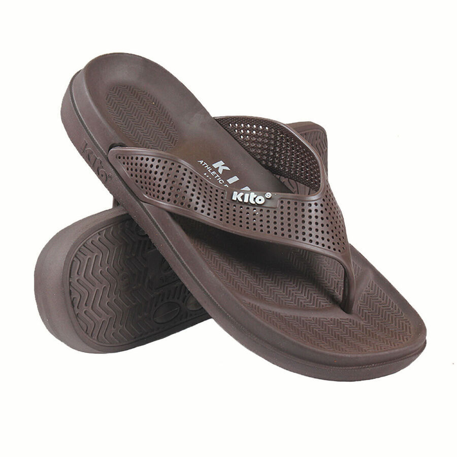 Mens Kito Toepost Cushioned Padded Flip Flops 90529 Brown