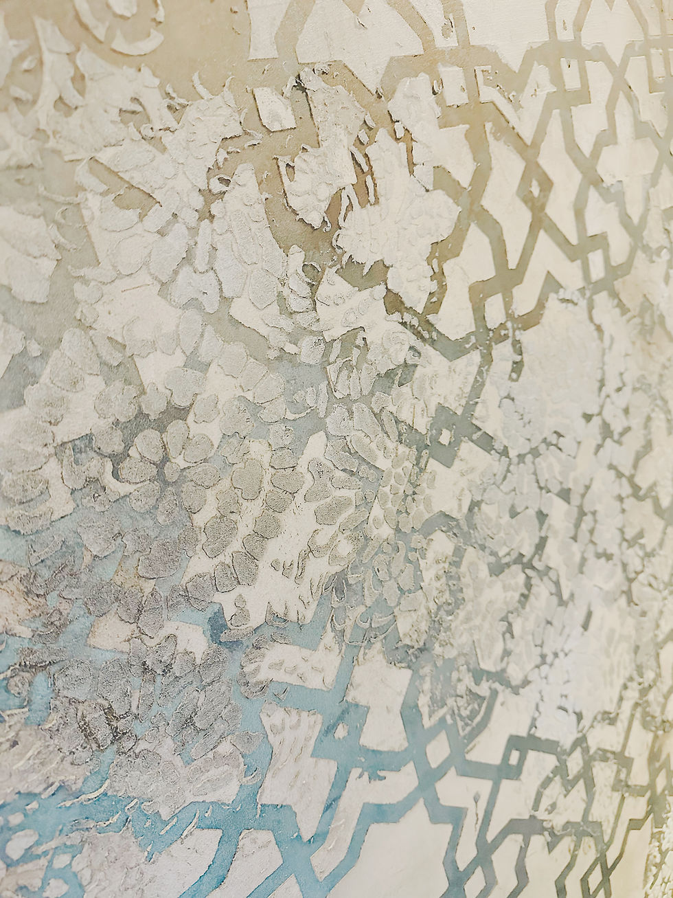 Verschillende technieken. Verf of stuc?