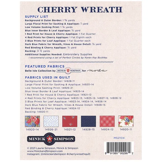 Thumbnail: Cherry Wreath Quilt Pattern Minick & Simpson