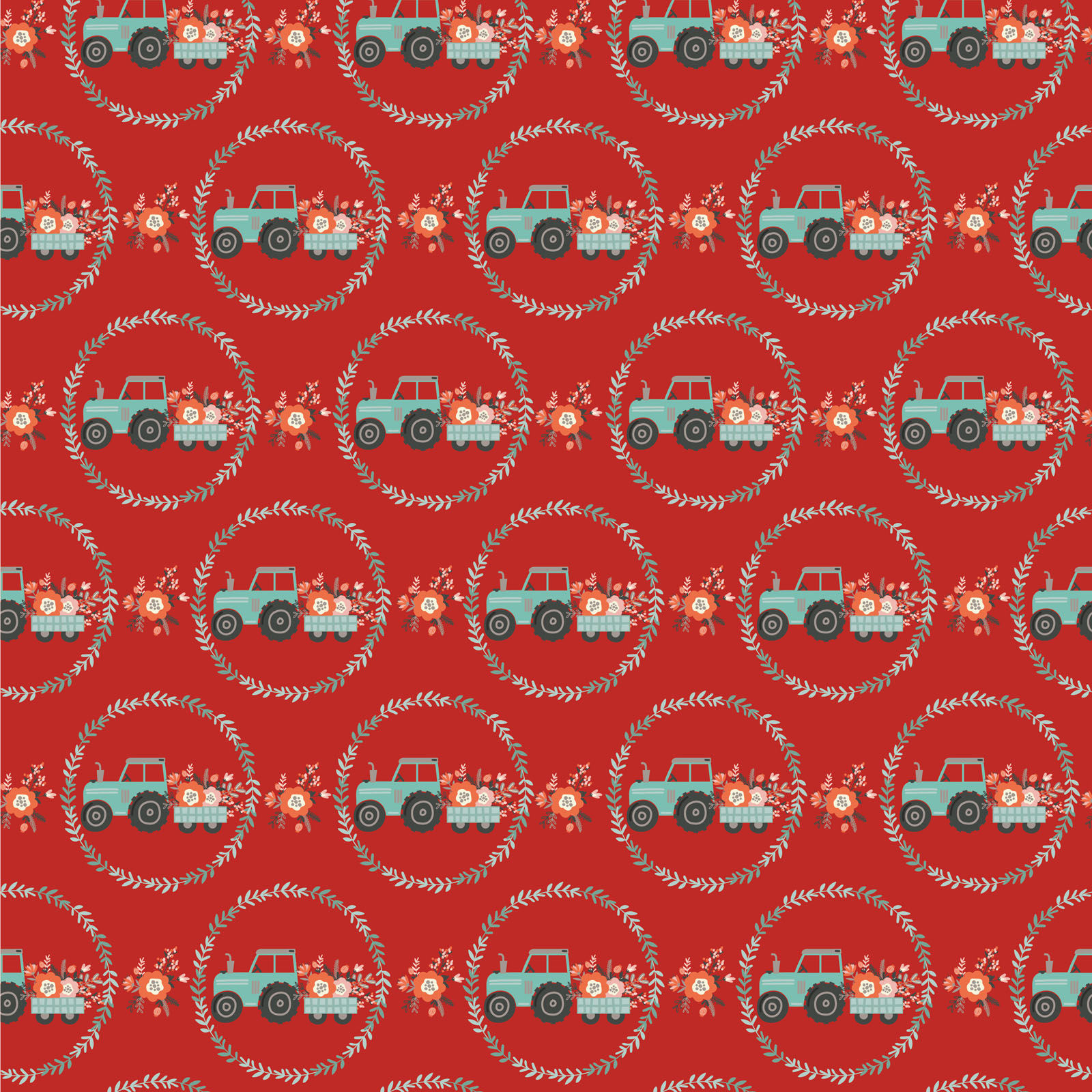 My Heart Belongs To My Farmer | Tractor Pull Red By Lori Woods For Poppie Cotto