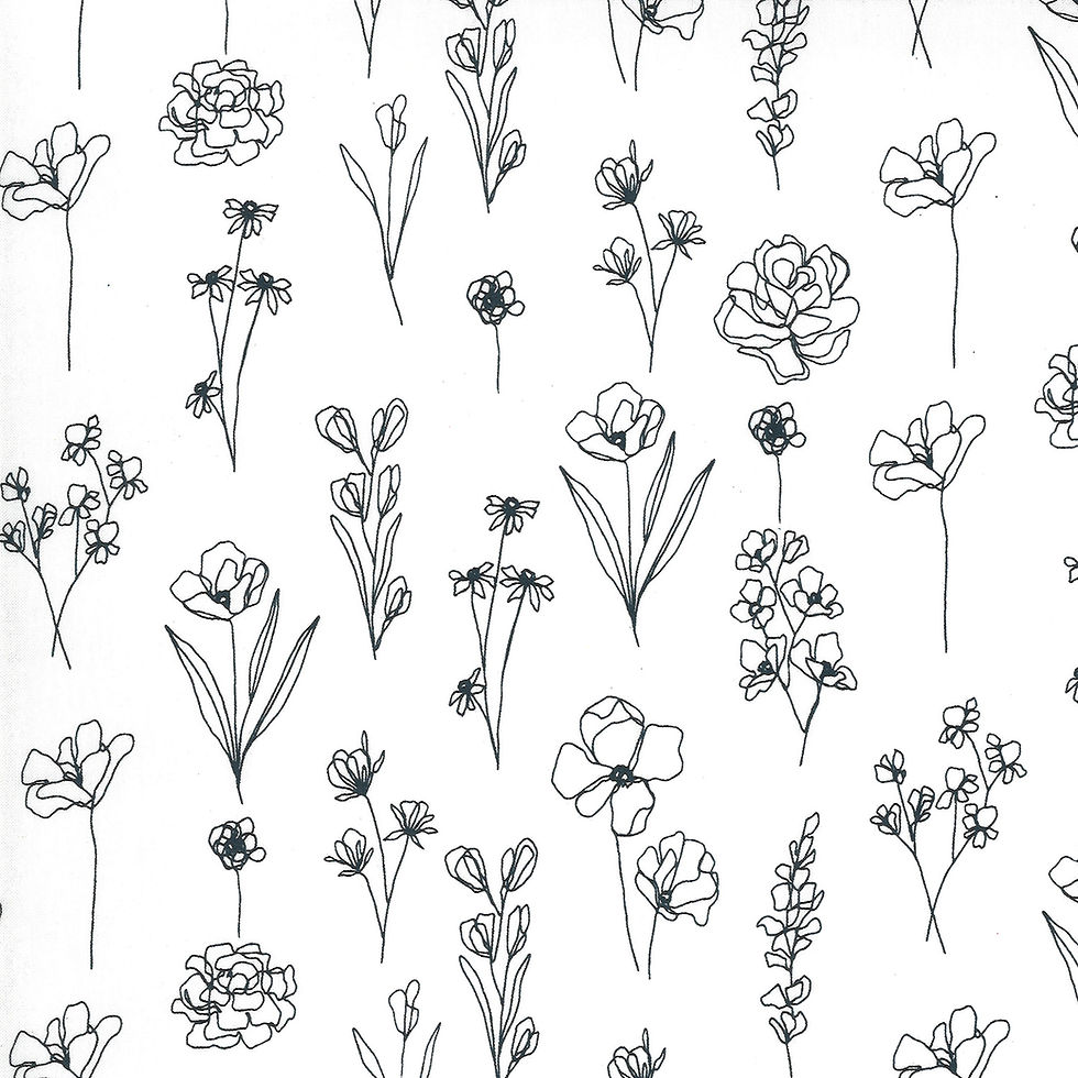 Illustrations | Paper Floral Doodle Yardage by Alli K Designs for Moda Fabrics
