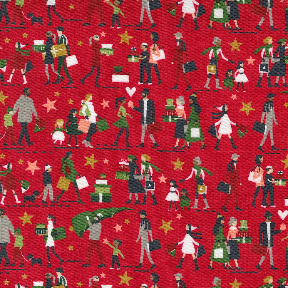 Hustle and Bustle | Pine Gift Giving People Tree by Basicgrey for Moda Fabrics