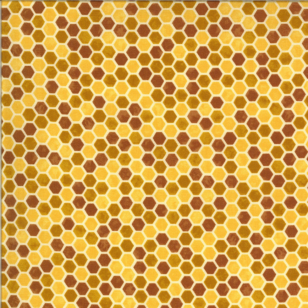 Bee Grateful | Honeycomb Honey Yellow by Deb Strain for Moda Fabrics