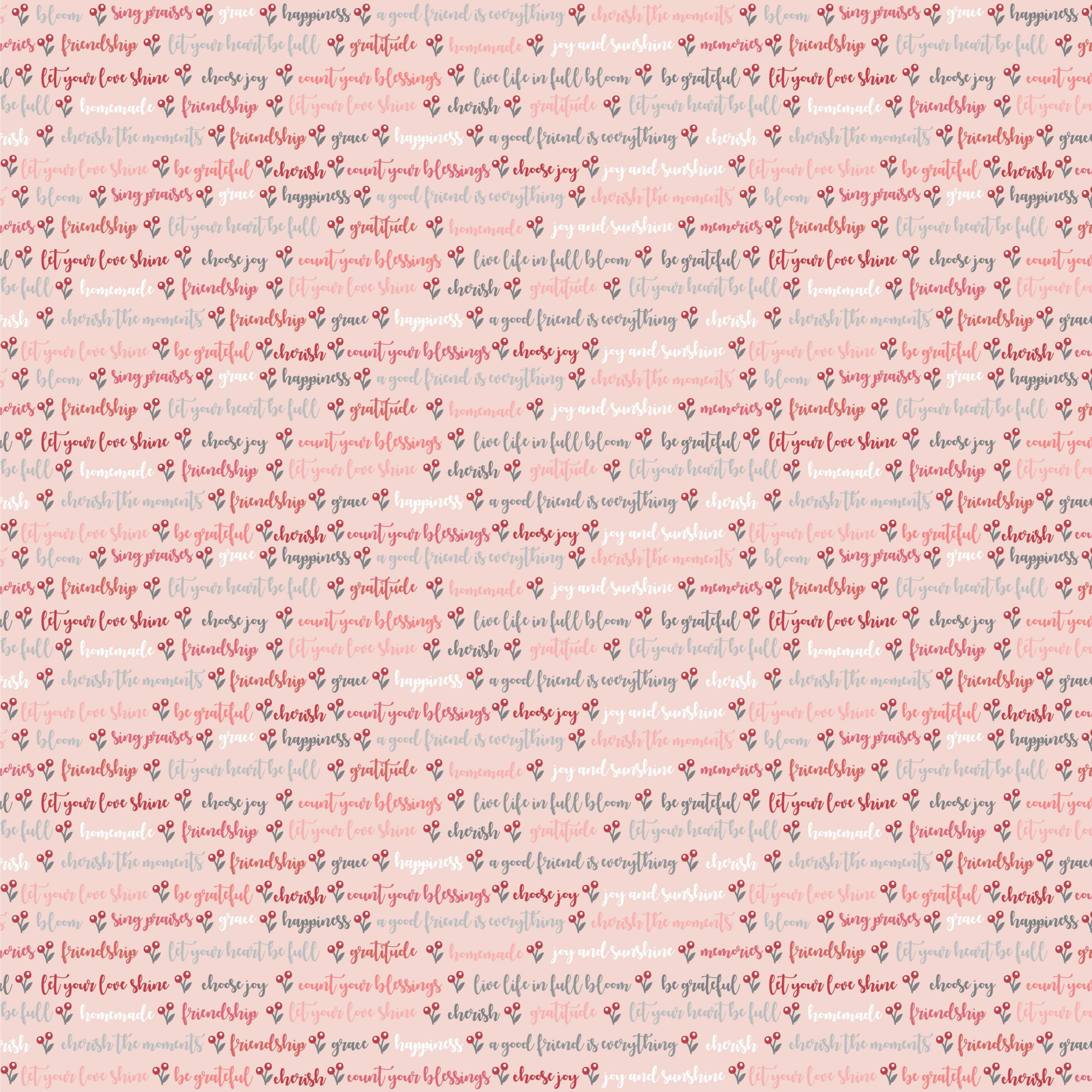 Cherished Moments Kindly Said Pink by Lori Woods For Poppie Cotton