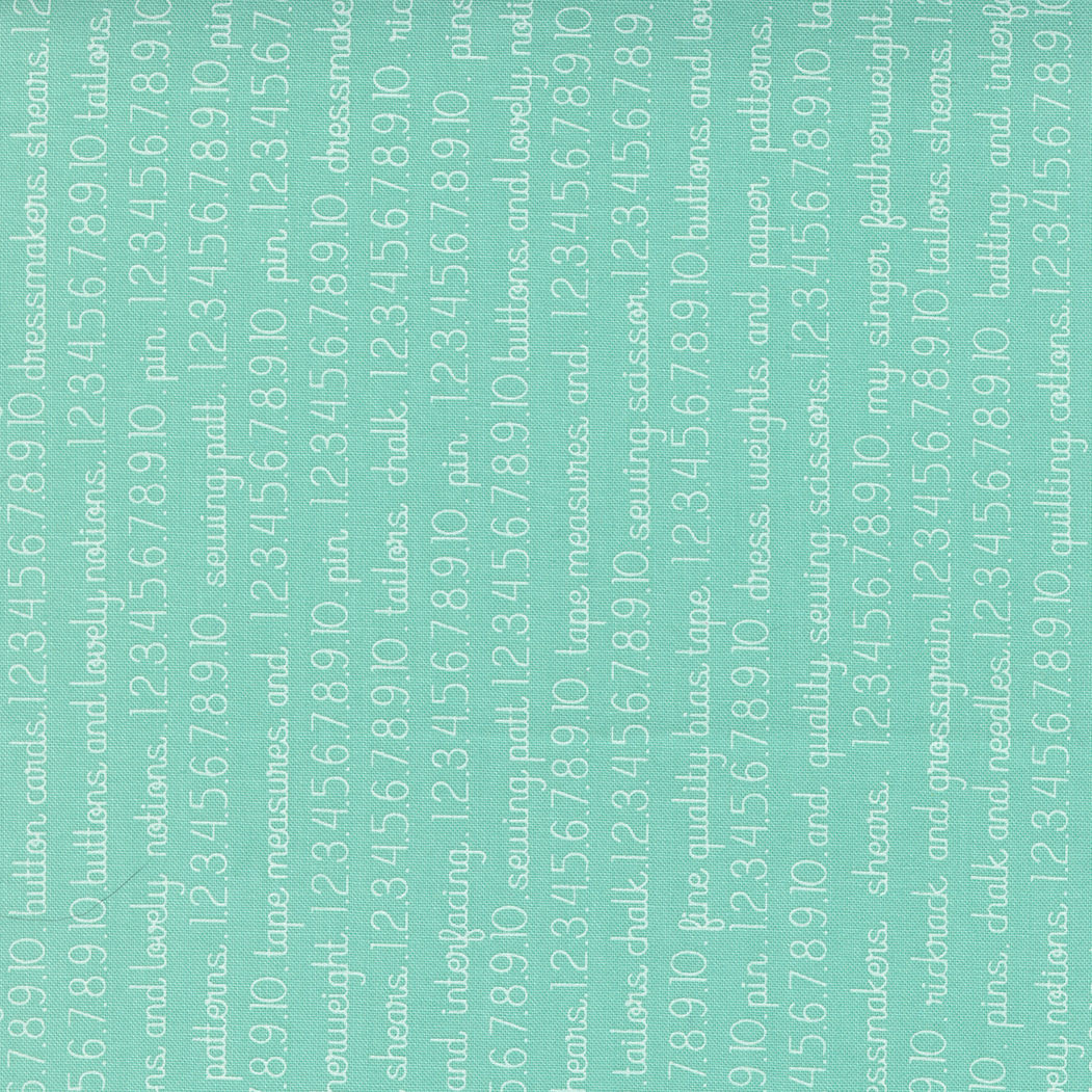 Fresh Fig Favorite | Aqua Text Numbers By Fig Tree For Moda Fabric