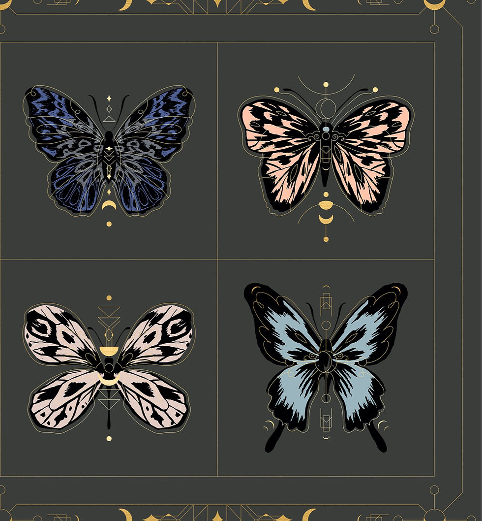 Thumbnail: Tiger Fly Panel Metallic Ash By Sarah Watts