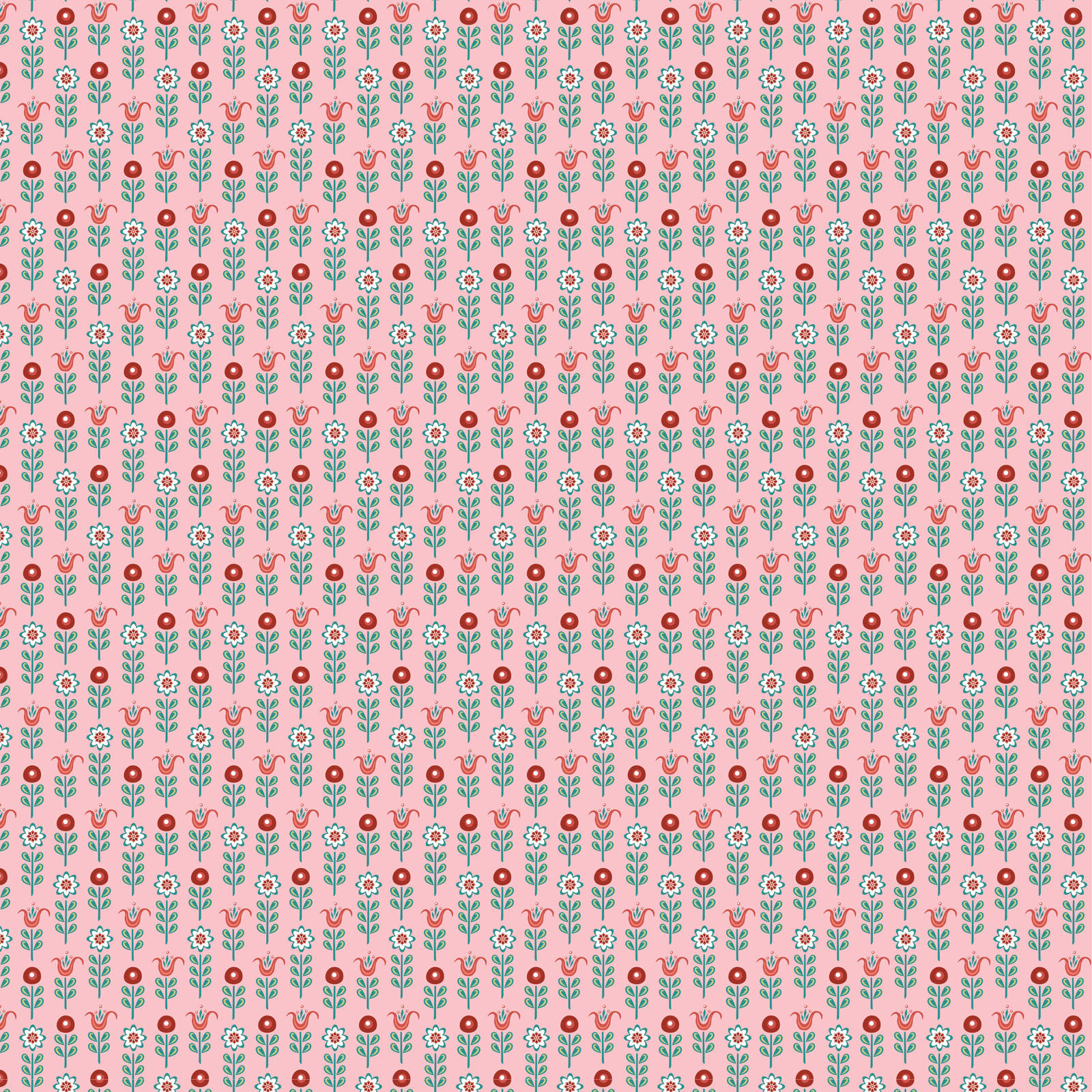 Chick-A-Doodle Doo | Tulip Row Pink By Lori Woods For Poppie Cotton