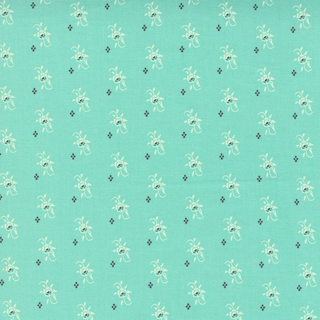 Fresh Fig Favorite | Aqua Ditsy Shirting By Fig Tree For Moda Fabrics