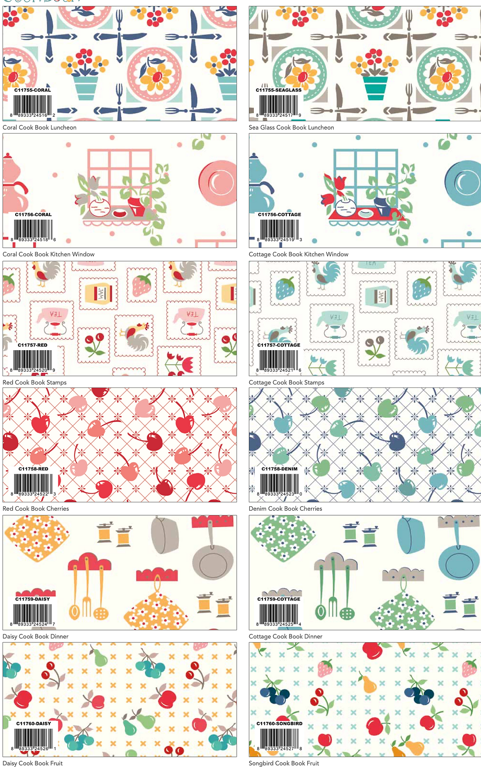 Thumbnail: Cook Book Jelly Roll By Lori Holt For Riley Blake Designs