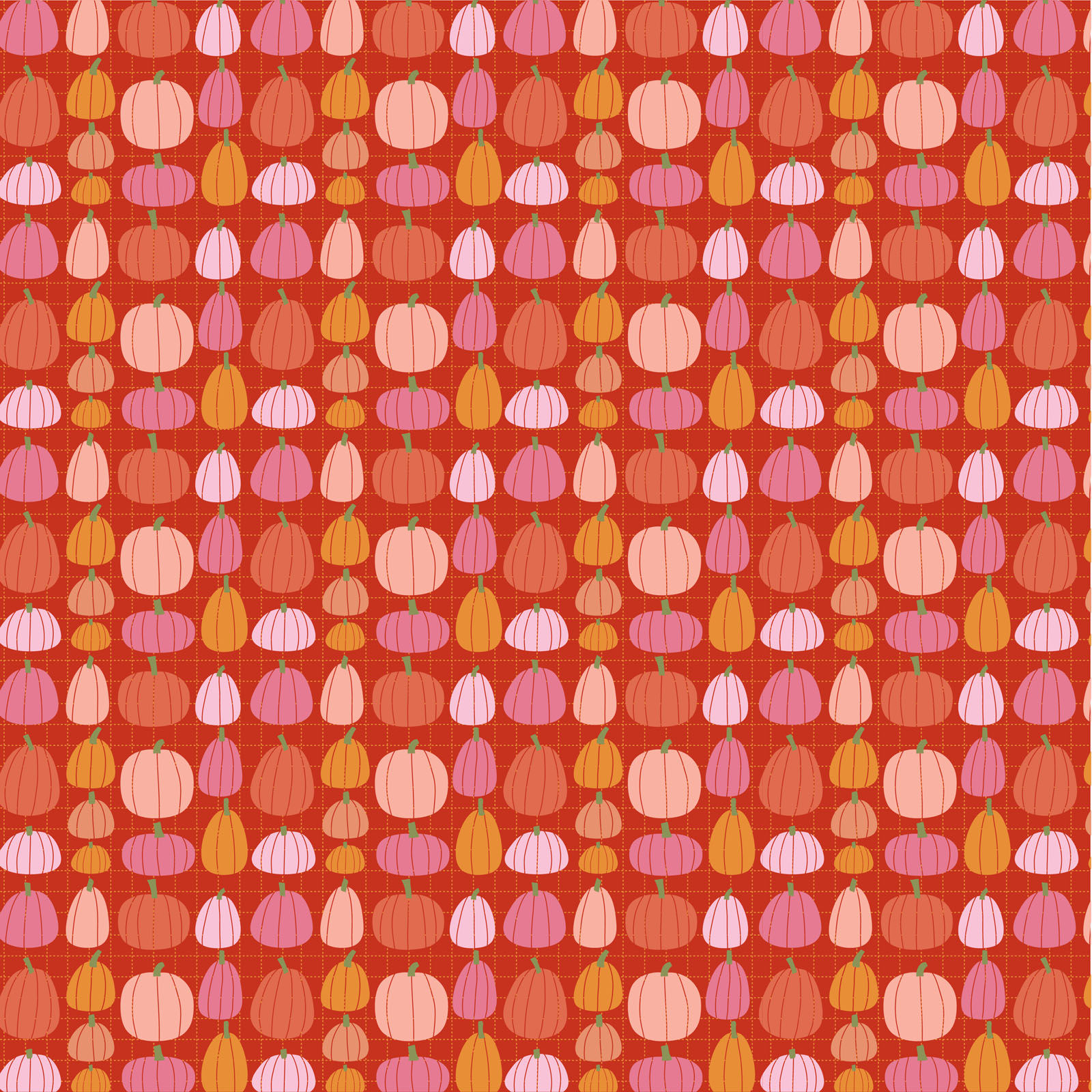 Kitty Loves Candy | Pumpkin Patch Pink By Lori Woods for Poppie Cotton Fabrics