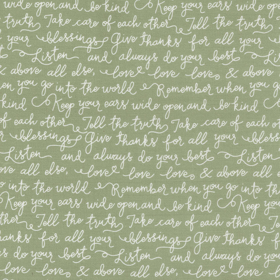 Country Rose | Sage Farmhouse Script By Lella Boutique for Moda Fabrics