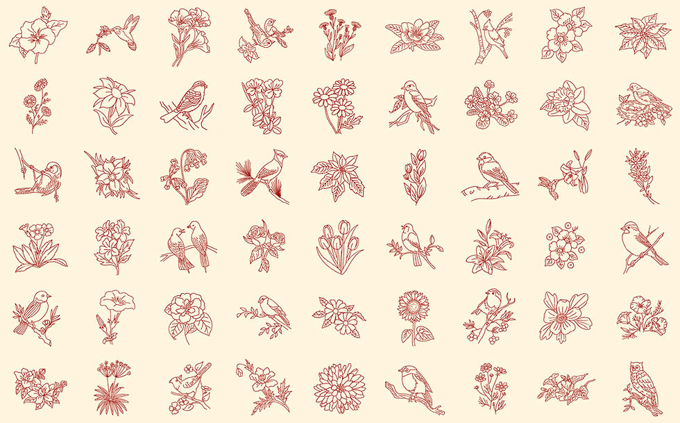 Thumbnail: Redwork Gathering Jelly Roll By Primitive Gatherings for Moda Fa
