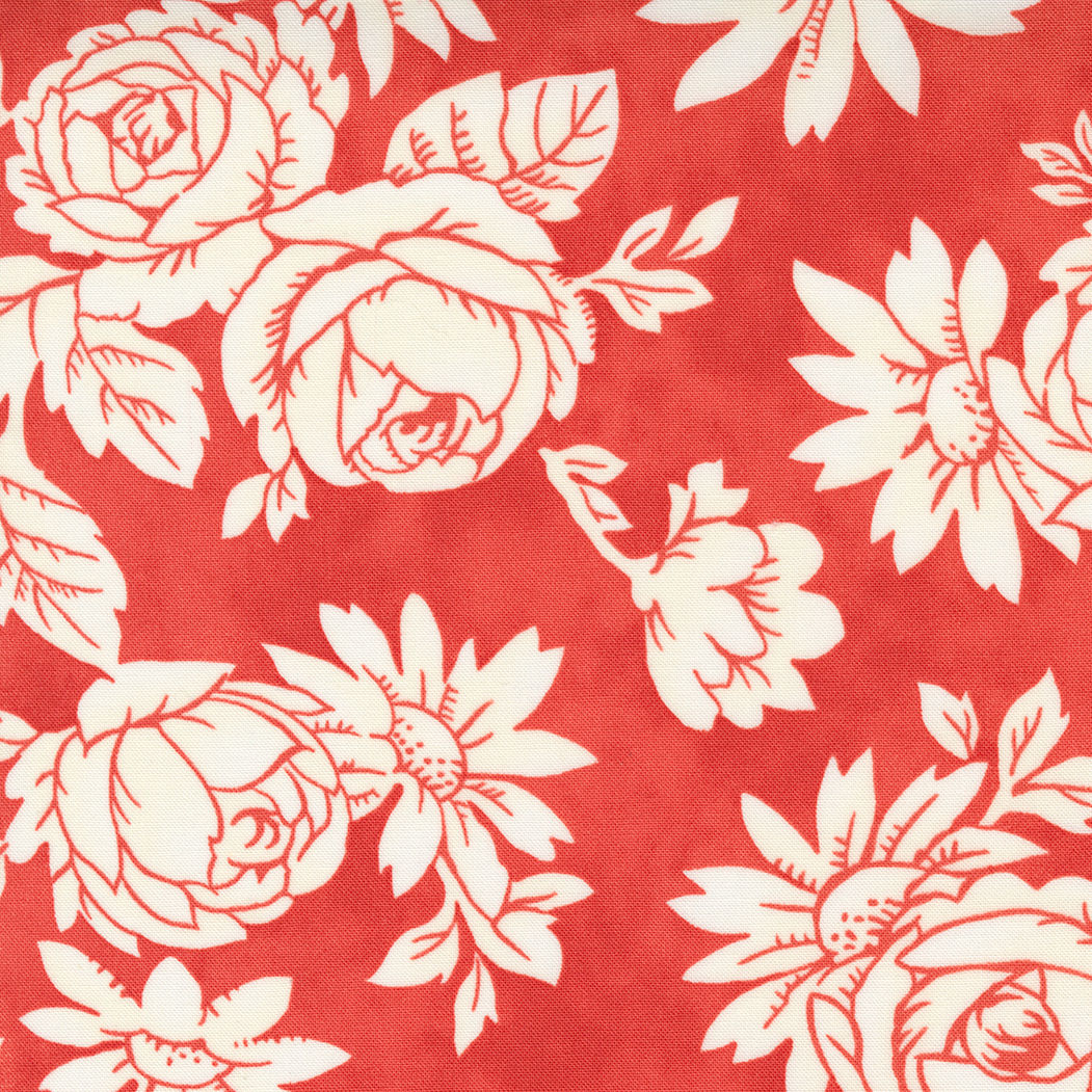 Strawberries and Rhubarb | Fancy Apron Strawberry by Fig Tree for Moda Fabrics