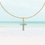 Thumbnail: Gold Pearl Cross Pendant Necklace