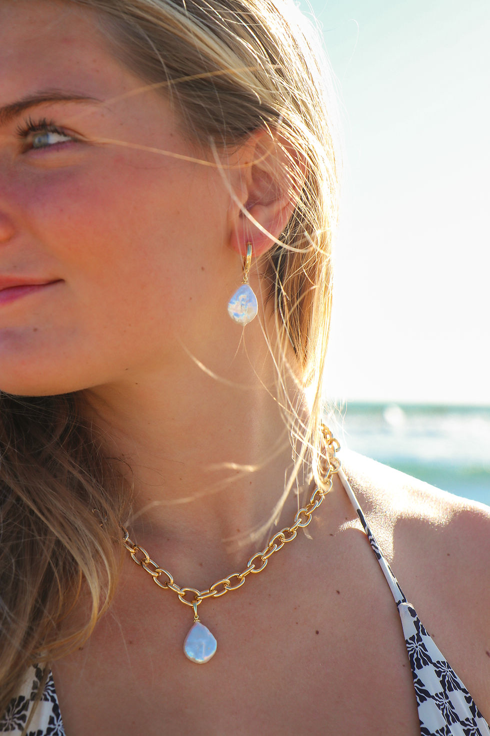 Thumbnail: Gold Nerissa Pearl Earrings
