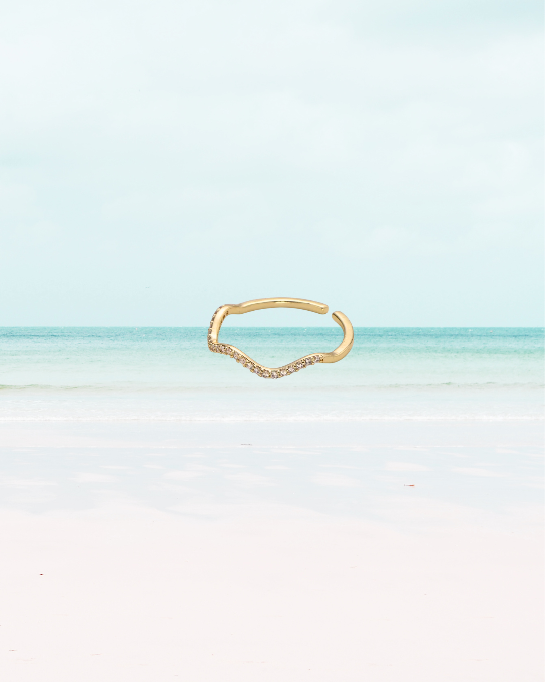 Gold Shimmer Wave Ring