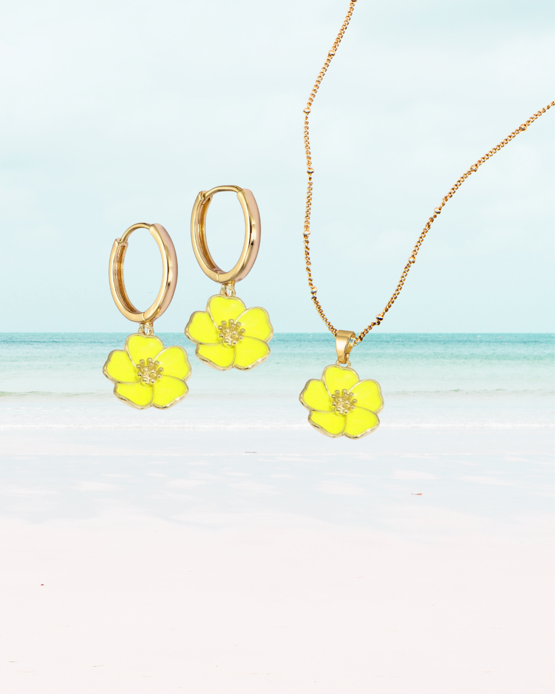 Yellow Hibiscus Flower Set