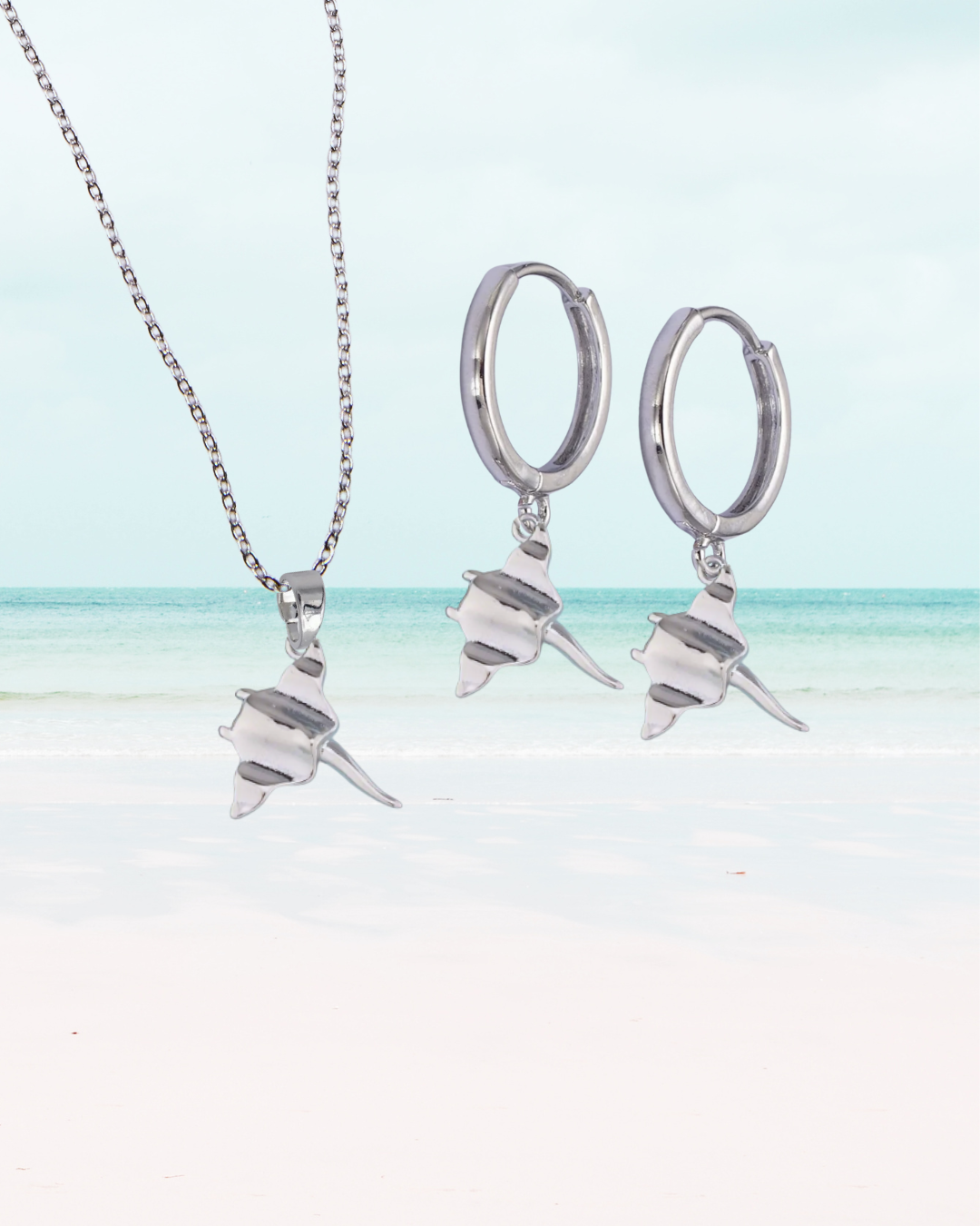 Silver Manta Ray Set
