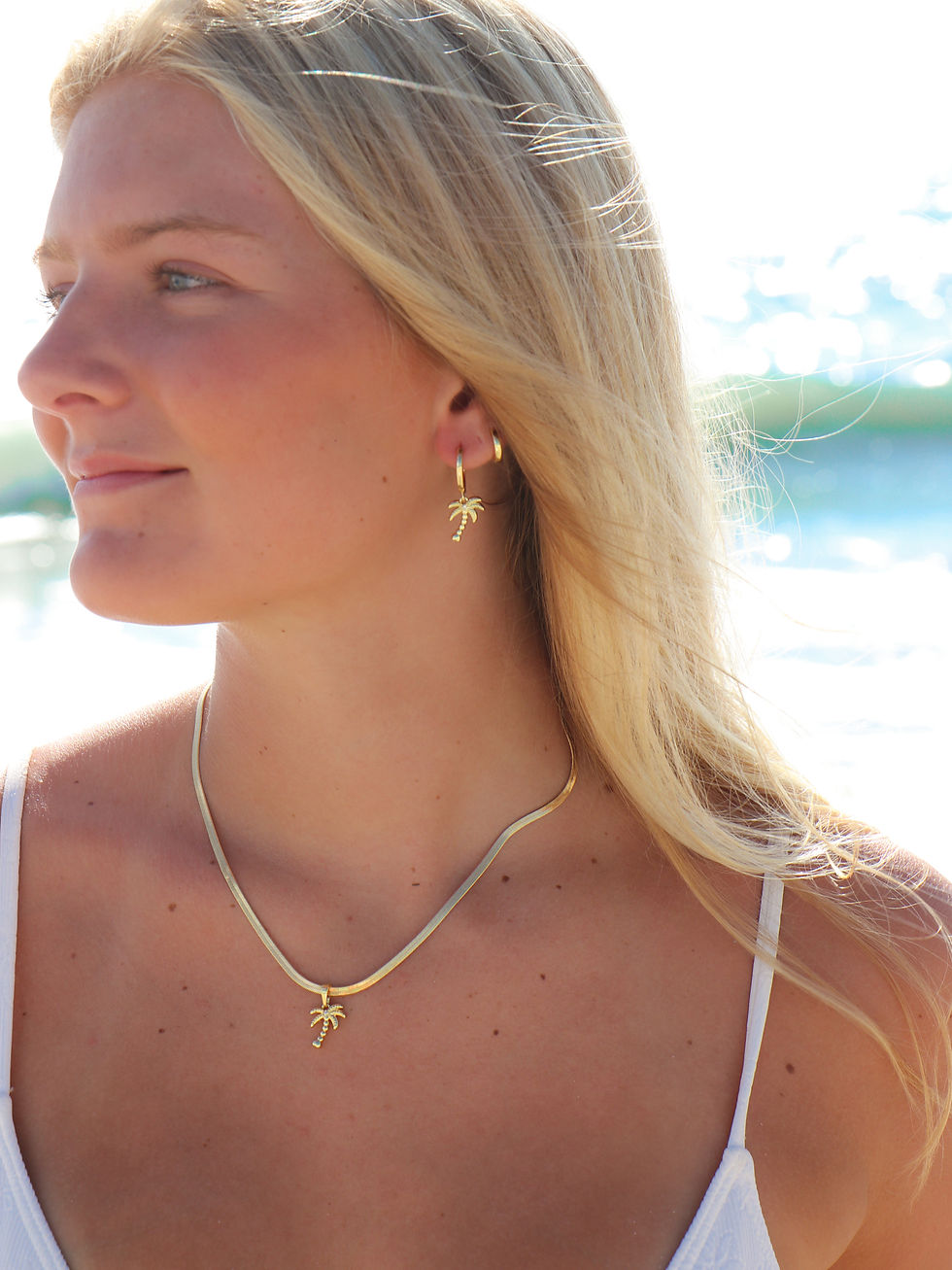 Thumbnail: Gold Unique Palm Tree Earrings