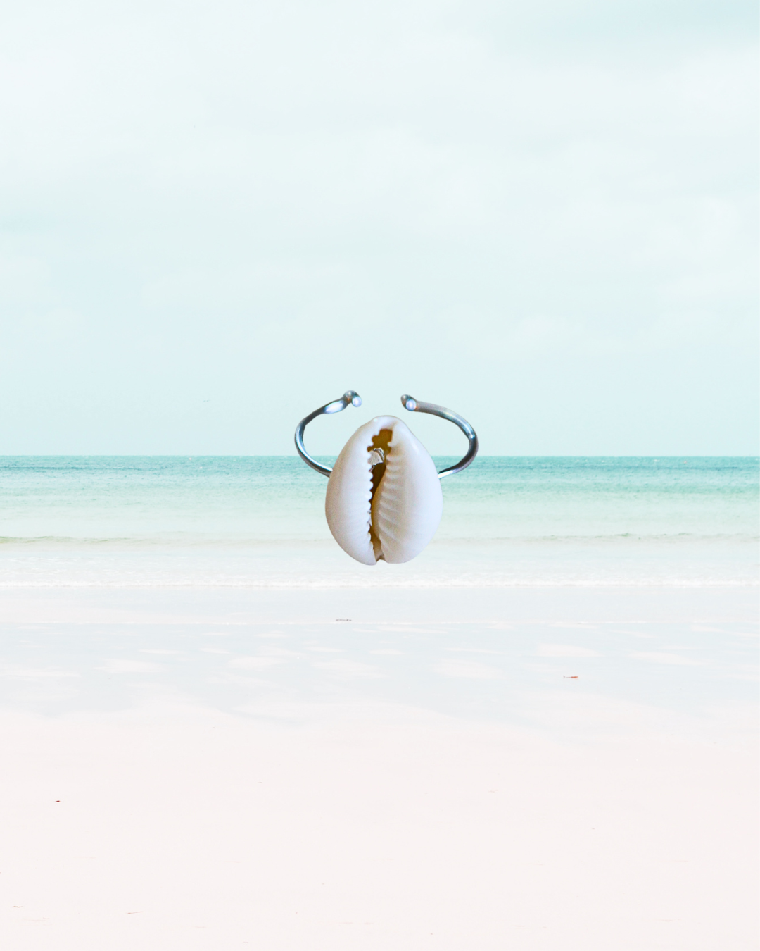 Silver Cowrie Shell Ring
