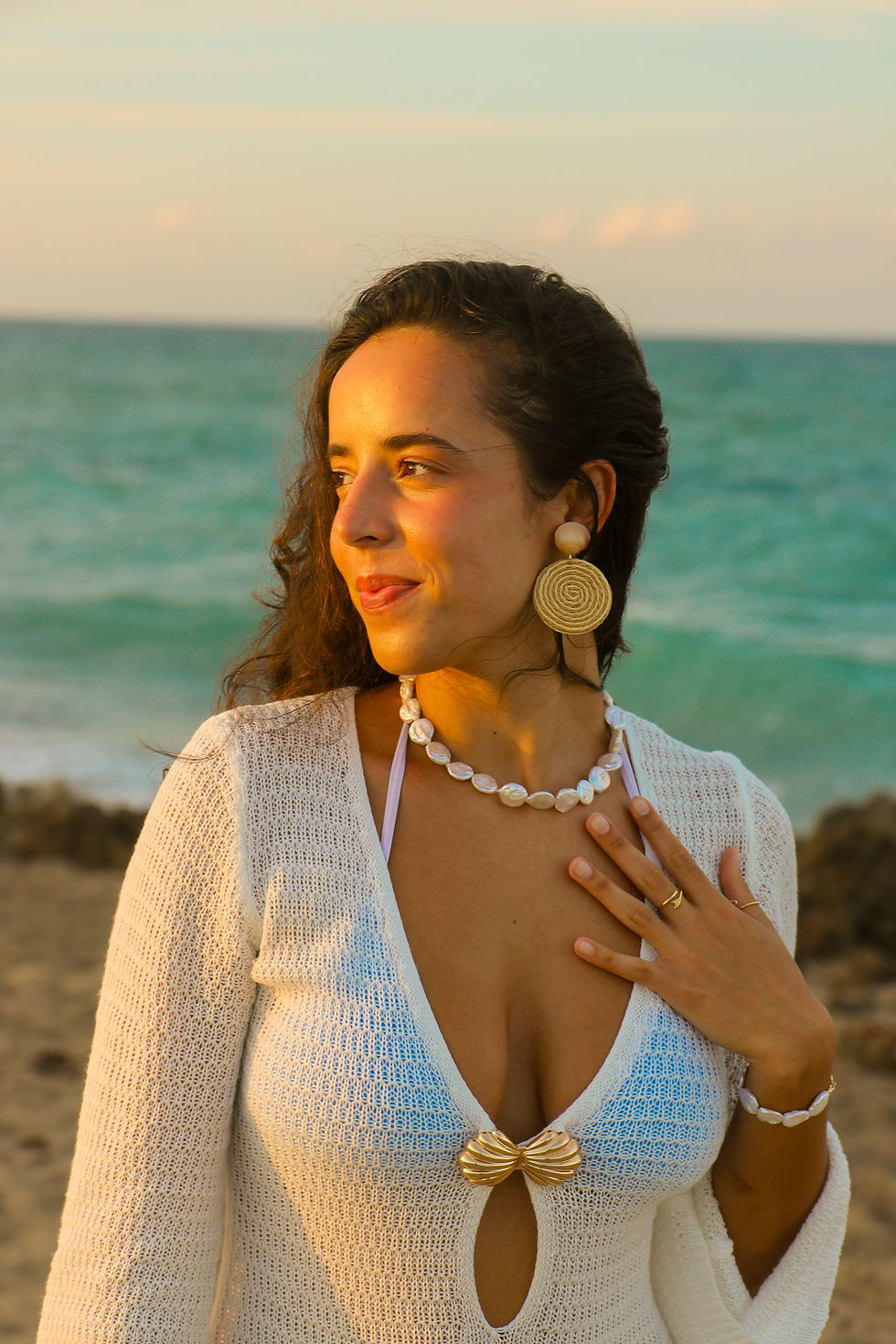 Thumbnail: Rattan Seashell Earrings