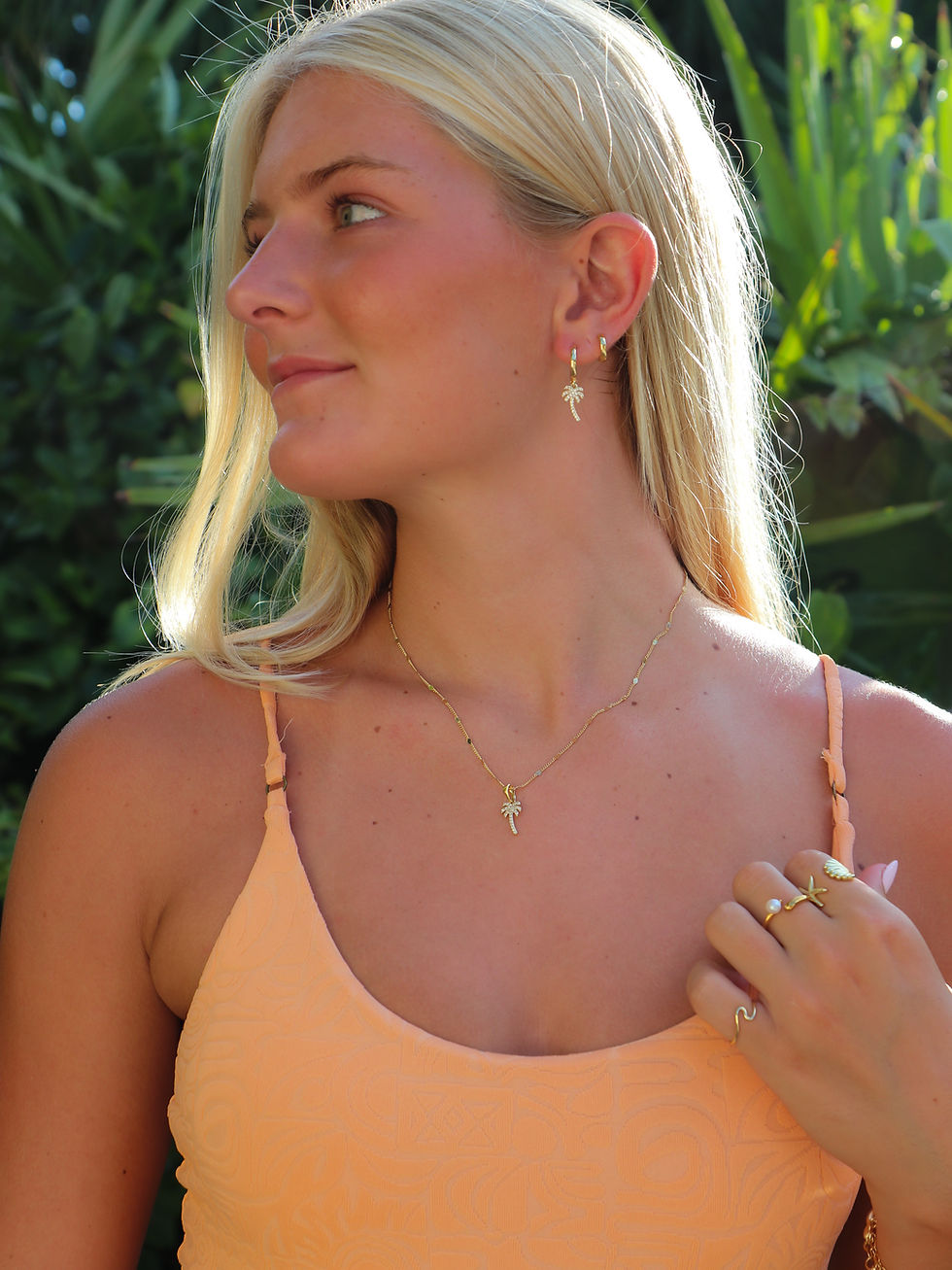 Thumbnail: Gold Gemstone Palm Tree Set