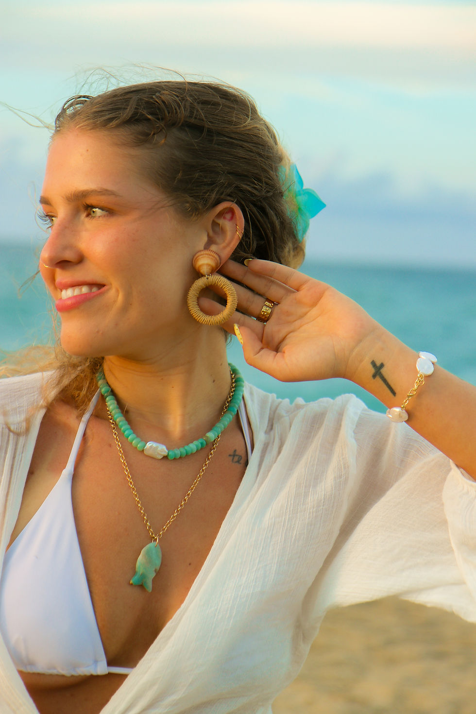 Thumbnail: Rattan Seashell Earrings