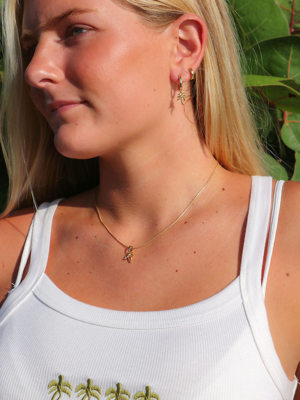 Thumbnail: Gold Gem Palm Tree Necklace