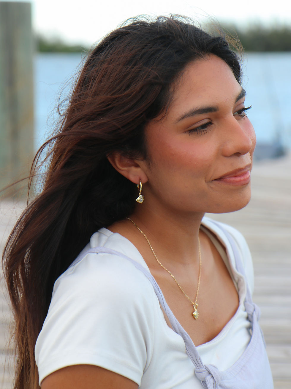 Thumbnail: Gold Gem Fish Earrings