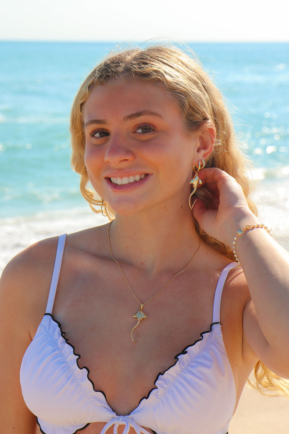 Thumbnail: Gold Spotted Eagle Ray Necklace