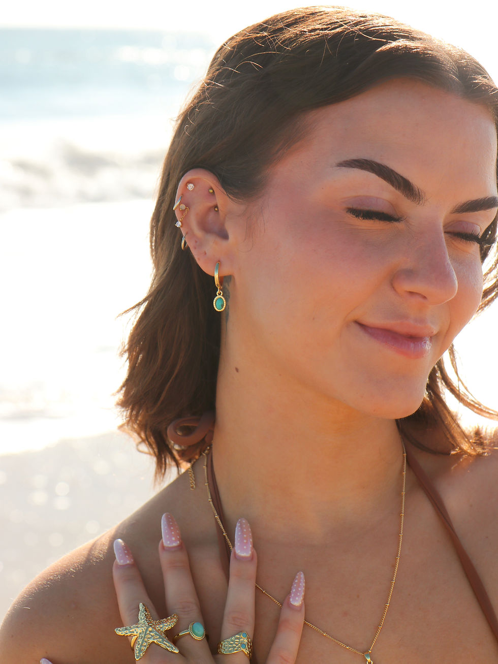 Thumbnail: Gold Sea Amulet Earrings