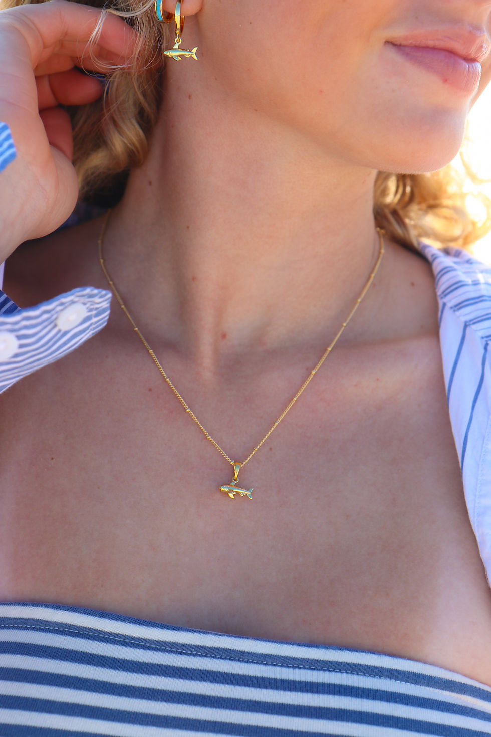 Thumbnail: Gold Shark Necklace
